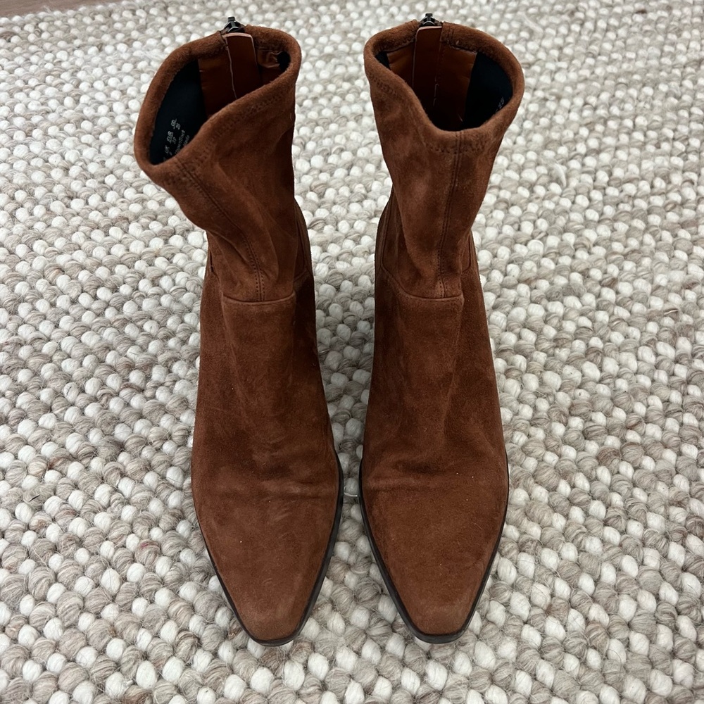 Brown suede boots